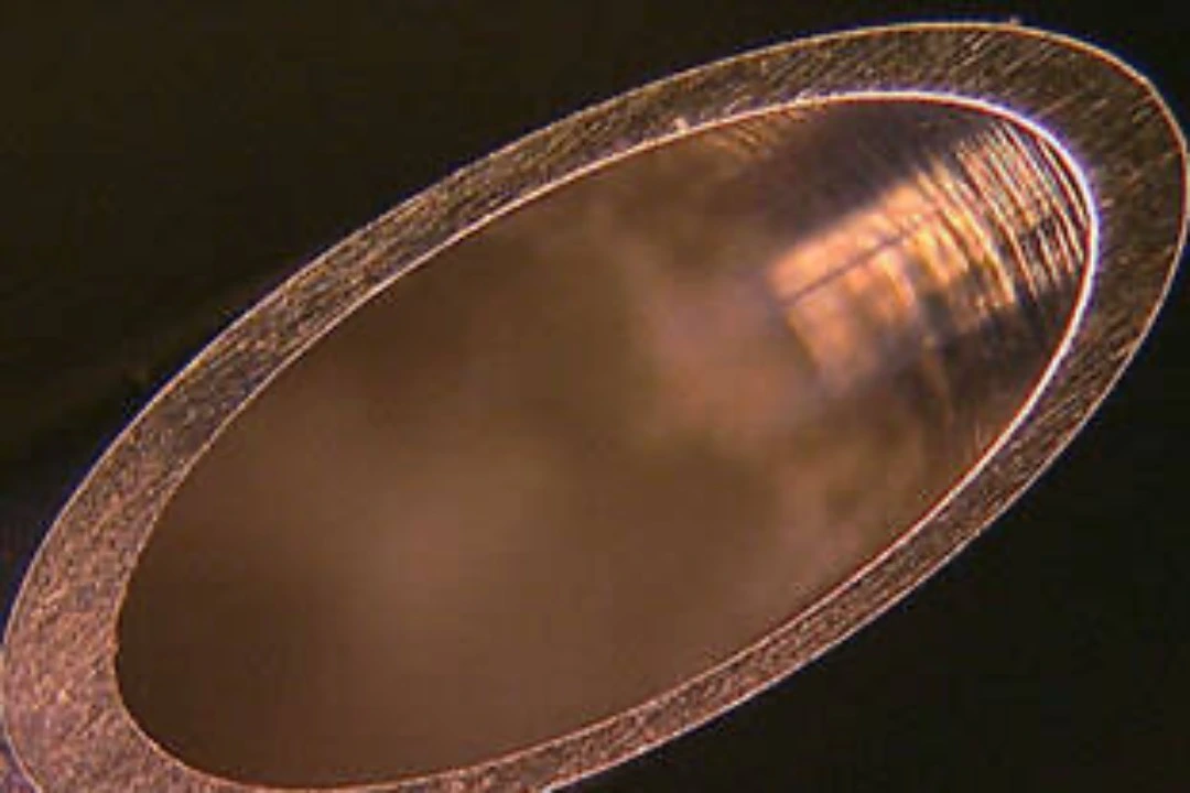 micrograph of medical syringe tip