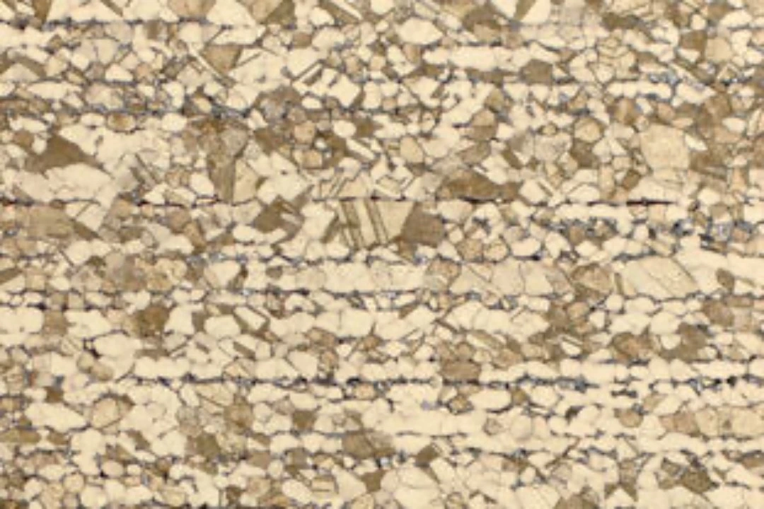 micrograph of heat treated naval brass