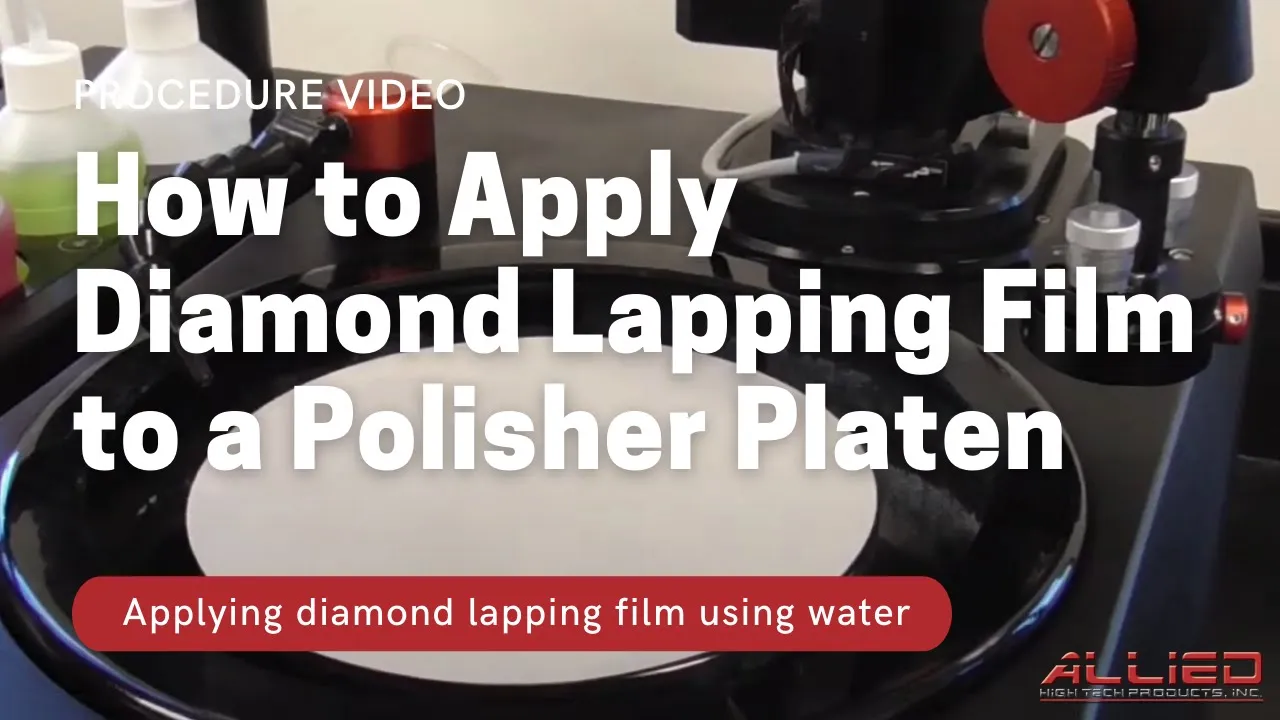 How to Apply Diamond Lapping Film video thumbnail